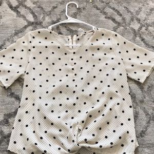 White and Black Blouse